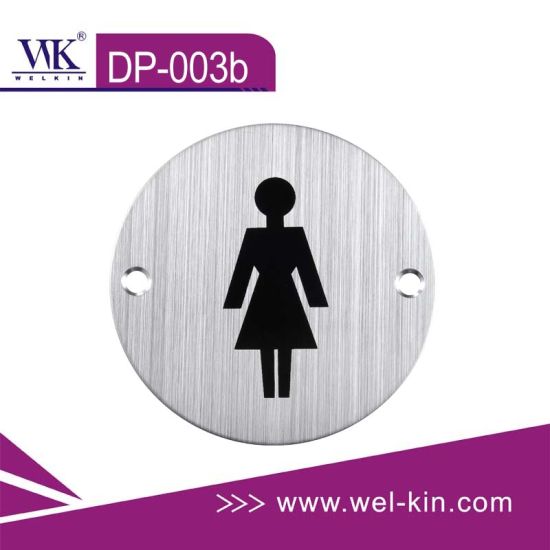 Stainless Steel Women′s Modern Restroom Sign Door Sign Plate for Bathroom (DP-003b)