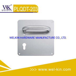 Stainless Steel Door Lever Handle on Plate for Wood Door (PLQDT-203)