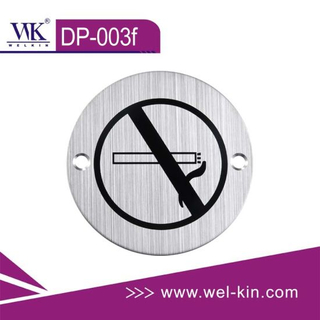 Custom Brushed 304 Stainless Steel WC No Smoking Sign Bathroom Door Toilet Sign Plate (DP-003f)
