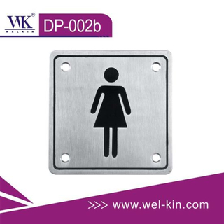 Glass Doors Number Stainless Steel Sign Plate for Toilet (DP-002b)